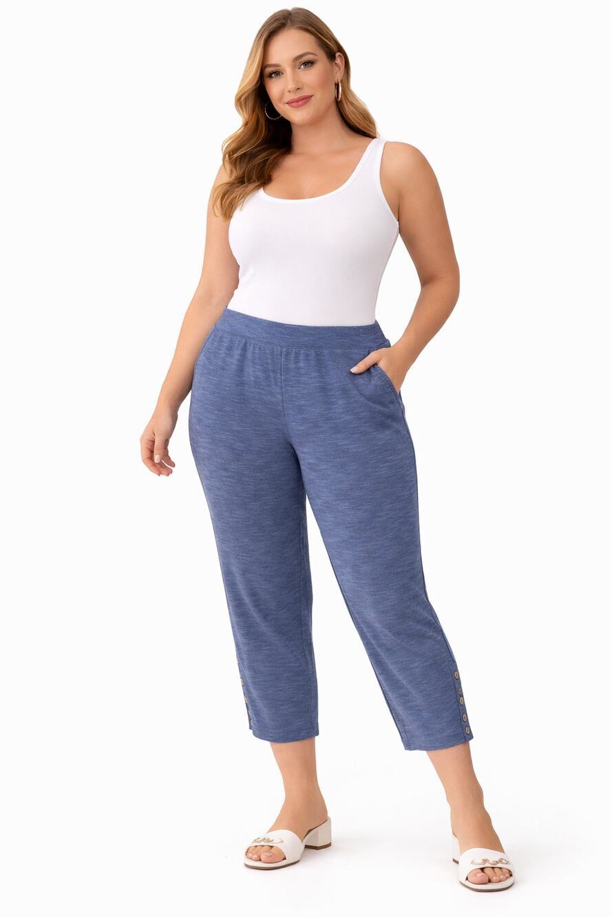 Isaac Mizrahi Live Bridgehampton Capri Pants Medium Pettie Blue Stretch NWOT